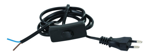 כבל 2X0.75 אורך 1.50 מ'+ מפסק ביניים שחור