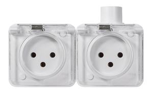 בית תקע המיועד ל- 2 תקעים מוגן מים עה"ט