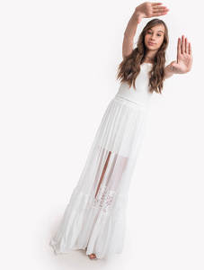 חצאית שילוב תחרה חגיגית