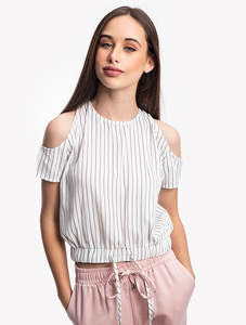 טי שירט כתפיים פסים