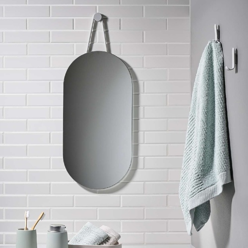 מראת לקיר 60x30 אובלית A - אפור בהיר 