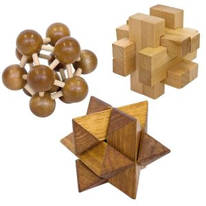 שלישיית משחק מחשבה מעץ במארז מהודר גימיק מתנות