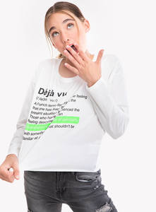 חולצת בייסיק קרופ שרוול שמוט