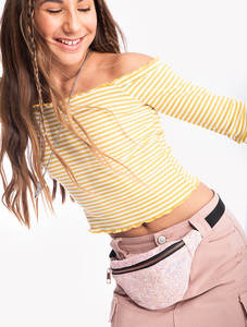 חולצת אוף שולדר פסים