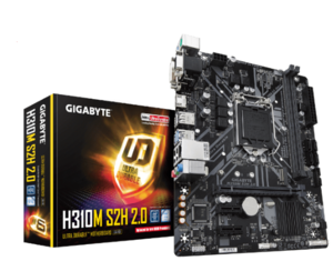 לוח אם למעבדי דור 8 ו 9 Gigabyte H310M S2H 2.0 VGA DVI HDMI 