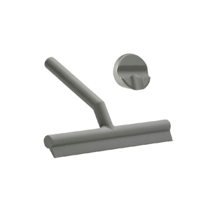 מגב למקלחון עם מתלה בהדבקה Wiper - אפור 