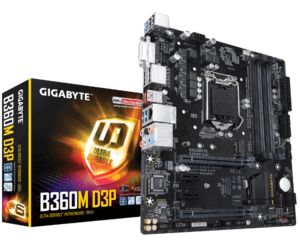 לוח אם למעבדי אינטל דור 8 ו 9 Gigabyte B360M D3P