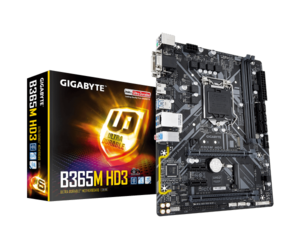לוח אם למעבדי אינטל דור 8 ו-9 Gigabyte B365M HD3