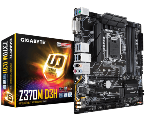 לוח אם למעבדי אינטל דור 8 Gigabyte Z370M D3H DVI HDMI Micro-ATX