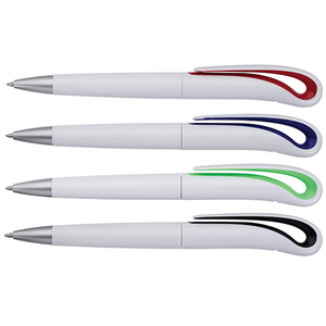 "פלמינגו" עט פלסטיק ראש כדורי לבן צוואר צבעוני גימיק מתנות