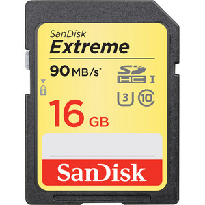 SanDisk 16GB Extreme UHS-I SDHC Memory Card כרטיס זיכרון