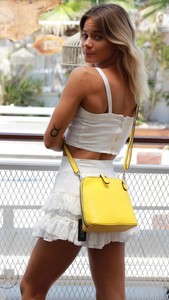 תיק צד אופנתי בצבע צהוב - Jenice