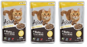 פאוצ' נתחוני לה קט עם בקר בג'לי 85 ג'- 3 יח' ב-10 ש"ח