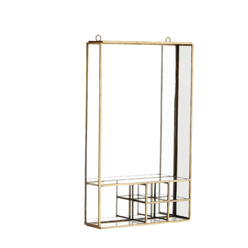 מראה מלבנית לקיר עם מדפים 20.5x6x34.5 ס