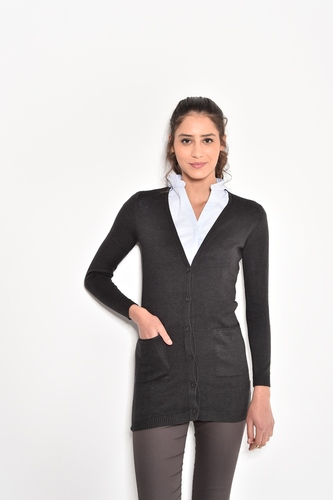 קרדיגן נשים ארוך עם כיסים