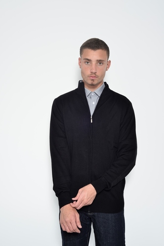 סוודר גבר שחור עם רוכסן 