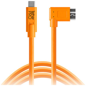 Tether Tools TetherPro USB Type-C Male to Micro-USB 3.0 Type B Male Cable Right-Angle כבל העברת נתונים