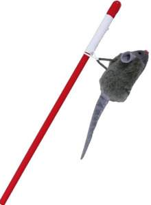 צעצועים לחתולים | טריקסי - חכה + עכבר מצפצף Playing Rod with Squeaky Mouse