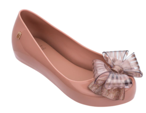 נעלי בובה מליסה עם פפיון סרט בצבע ניוד MELISSA