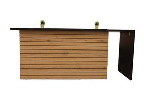 שולחן מנהל דגם ורד משולב חזית MDF מחורצת - 180*70 סמ מיליון כסאות