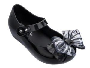 נעלי מיני מליסה פפיון בצבע שחור  Mini Melissa Ultragirl Sweet VI black Glitter  