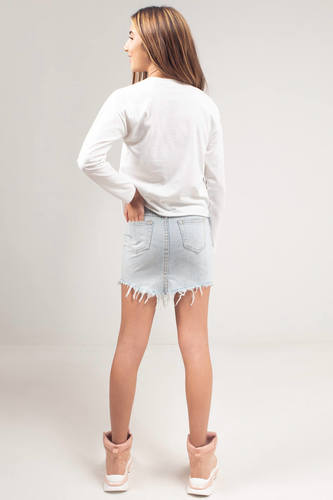 חולצת בייסיק קרופ שרוול שמוט