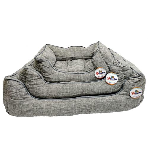 מיטה לכלב | מיטה אפורה כפרית L