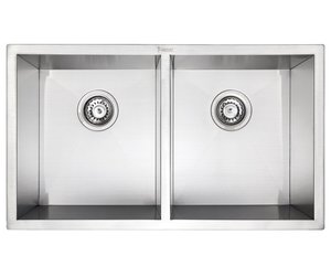 כיור מטבח מנירוסטה כפול חמת עלית 80