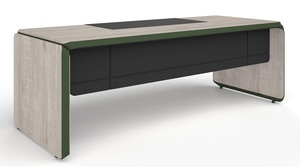 קול שולחן עבודה-מנהלים - אגוז כהה משולב מתכת שחורה מידות 220*90*75H מיליון כסאות