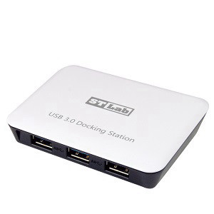 תחנת עגינה   ST-Labs USB3.0 Hub+Gigabit LAN Docking Station w/PSU
