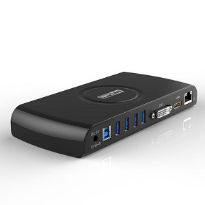 תחנת עגינה   ST-Labs USB3.0 Hub+HDMI+DVI+Gigabit LAN Docking Station