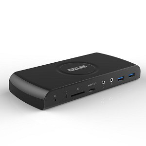 תחנת עגינה   ST-Labs USB3.0 Hub+HDMI+DVI+Giga LAN+CR Docking Station