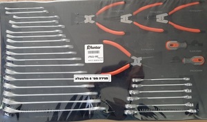 מגש לארגז מוסכים מקצועי מגש מפתחות + ופליירים 27 יחידות מקט 170121-002 HUNTER