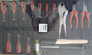 מגש כלי עבודה לארגז מקצועי מברגים+פטישים+ פליירים 15 יחידות מקט 170121-004 HUNTER