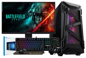 מערכת גיימינג מושלמת PRO GAMER כוללת מחשב GPC - S001 מסך גיימינג 144HZ "27 FHD 1MS ערכת אביזרים משלימה מוארת RGB ומערכת הפעלה WINDOWS 10 64BIT