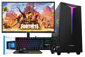 מערכת גיימינג מושלמת SOLID GAMER כוללת מחשב GPC - V000  מסך קעור 144HZ "24 ערכת אביזרים משלימה מוארת RGB ומערכת הפעלה WINDOWS 10 64BIT