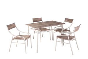 פינת אוכל מולבן/קרם+4 כסאות