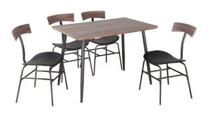 פינת אוכל אגוז/חום+4 כסאות