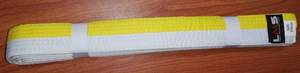 חגורה קראטה/ג'ודו צהוב לבן 260 ס"מ JUDO BELT LMS 