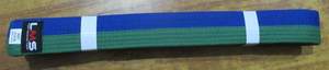 חגורה קראטה/ג'ודו ירוק כחול 260 ס"מ JUDO BELT LMS 