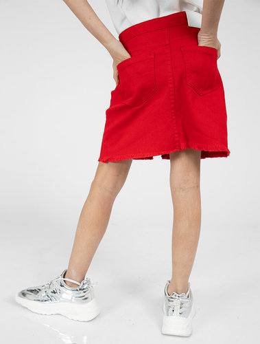 חצאית דריל עם רוכסן וכיסים