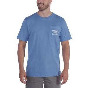 חולצת טי גרפית עם כיס לעבודה צבע כחול צרפתי ®Carhartt 