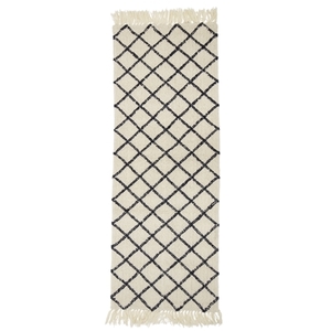 שטיח צמר 200x70 ס"מ Parallel- טבעי / שחור 32708266