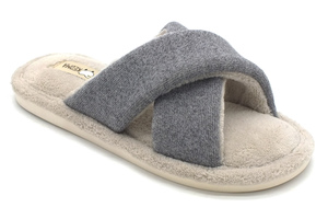 נעלי בית נשים, איקס מרופדות  בצבע אפור UNIQUE