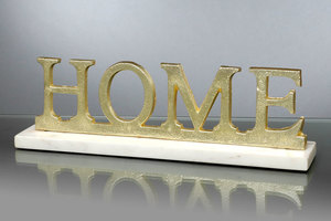 191098 שלט שולחן HOME BRASS על בסיס שיש זהב 36X7.5 8P