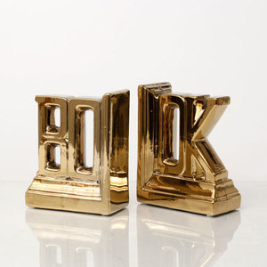 011474 תומך ספרים BOOK קרמיקה זהב 14X7X17.5 12P