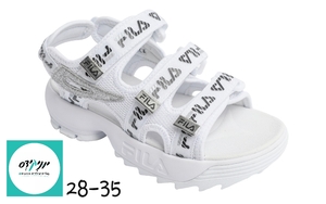 סנדל רצועות לבנות פילה בצבע לבן כסף FILA DISRUPTOR - 28-35