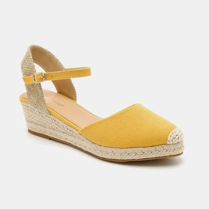 נעלי אספדריל פלטפורמה בינוניות בצבע חרדל - Seventy Nine - 