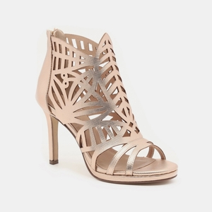  נעלי עקב סטילטו גבוהות בצבע רוז גולד מטאלי Seventy Nine 