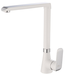 ברז קשת גבוה יהלום לבן בשילוב ניקל לכיור רחצה 8704